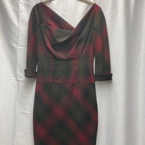 Black Halo Jackie O Plaid Dress